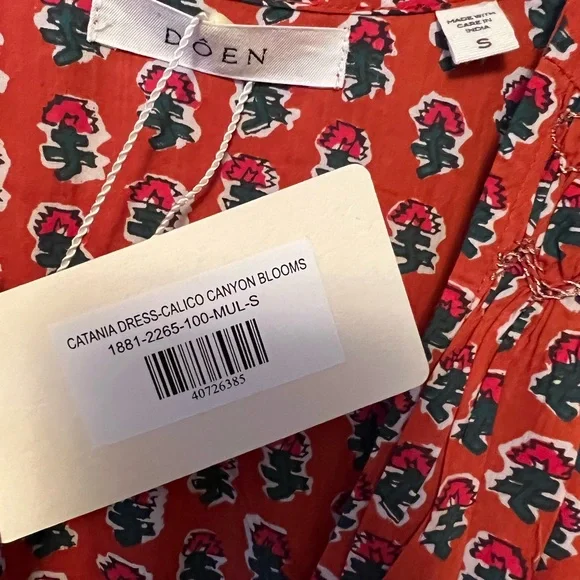 Doen NWT Catania dress calico canyon bloom organic cotton dress - Picture 7 of 7